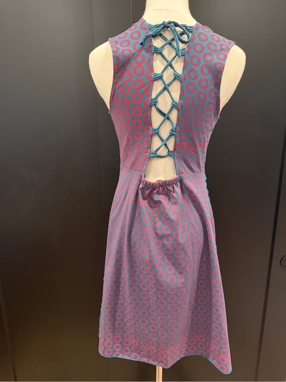Jayli Phish Stonewashed Razor Cut Mini Donut Dress Embroidered Logo - Large NWOT - Picture 3 of 12
